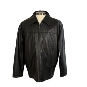 Leather Limited Men’s XL Black Zip Up Leather Jacket Zip Out Lining